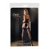 Cottelli - Gestreepte panty met hoge hielnaad (zwart) - 4