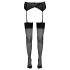 Cottelli - Gestreepte panty met hoge hielnaad (zwart) - 4
