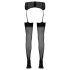 Cottelli - Gestreepte panty met hoge hielnaad (zwart) - 7