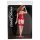 Cottelli - Gestreepte panty met hoge haknaad (nude-rood)
