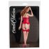 Cottelli - Gestreepte panty met hoge haknaad (nude-rood)