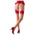 Cottelli - Gestreepte panty met hoge haknaad (nude-rood)