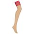 Obsessive - kanten panty (rood-naturel)