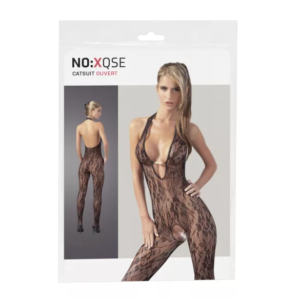 NO:XQSE - Lingerie body - kant met parels - zwart - L/XL