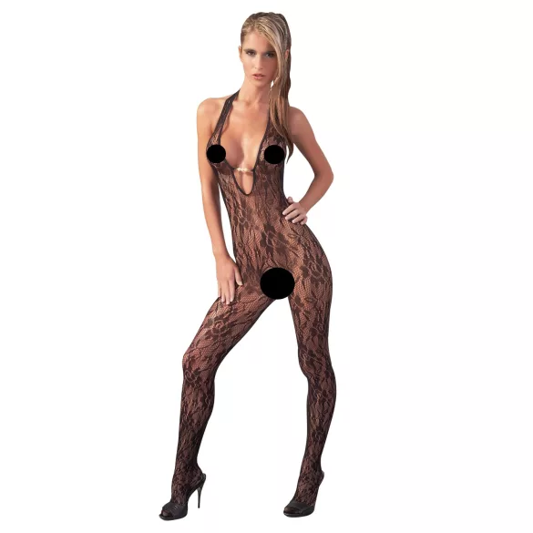 NO:XQSE - Lingerie body - kant met parels - zwart - L/XL