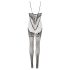 NO:XQSE - kanten net catsuit - zwart (S-L)
