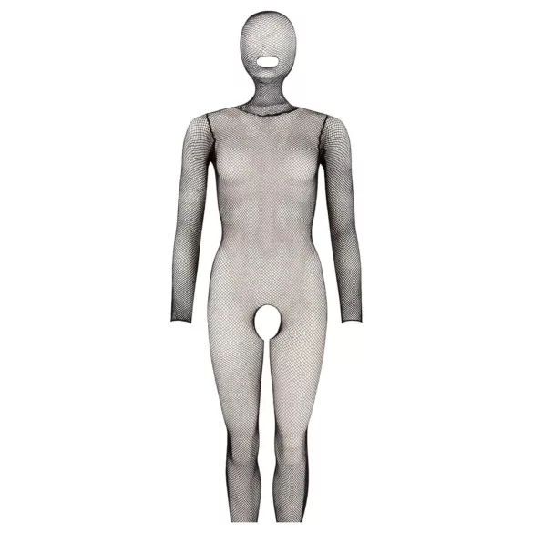 Mandy Mystery - Catsuit met masker - netblouse - zwart - S-L
