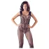 NO:XQSE - bodystocking zonder mouwen - openkant netstof - zwart (S-L)