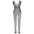 NO:XQSE - bodystocking zonder mouwen - openkant netstof - zwart (S-L)