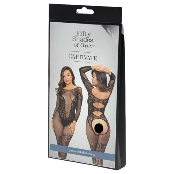 Fifty Shades of Grey - dames bodystocking - kanten details - zwart
