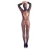 Cottelli Fantasy - masker met open net catsuit (zwart) - S-L