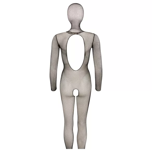 Cottelli Fantasy - masker met open net catsuit (zwart) - S-L