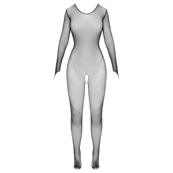 Cottelli Fantasy - lange mouw open net body stocking (zwart) - S-L