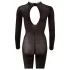 Cottelli - transparante catsuit met open kruis (zwart) - S/M