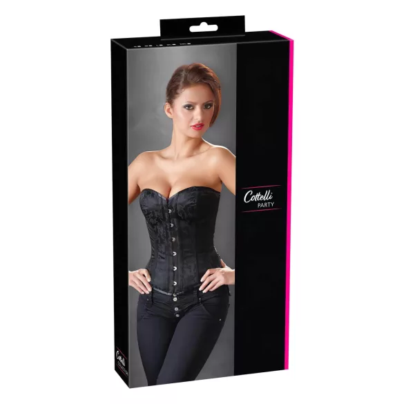 Cottelli - bustier met borduursel - zwart - L