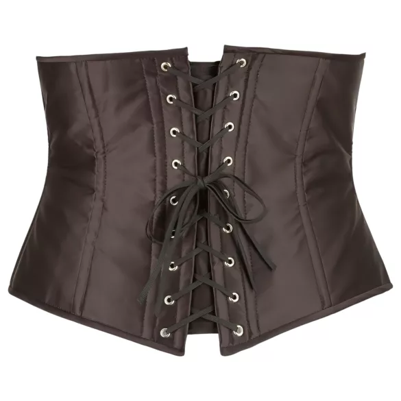 Cottelli Plus Size - satijnen korset - zwart