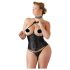 Cottelli Plus Size - satijnen tailleslip (zwart) - 2XL