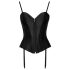 Cottelli Party - Satijnen bustier met jarretels (zwart) - M