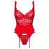 Obsessive Amor Cherris - lingerieset met jarretels - kant - rood