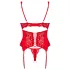 Obsessive Amor Cherris - lingerieset met jarretels - kant - rood