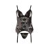 Cottelli - Bloemtop voor dames, plus size (zwart)