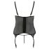 Cottelli - Bloemtop voor dames, plus size (zwart)