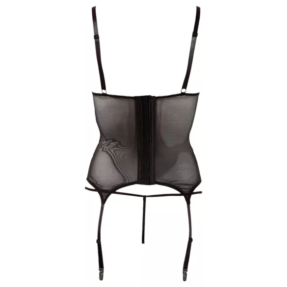 Cottelli - transparante top - glanzende strepen - zwart