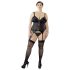 Cottelli Plus Size - Verstelbare Jarreteltop (Zwart)