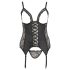 Cottelli Plus Size - Verstelbare Jarreteltop (Zwart)