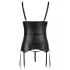 Cottelli Bondage - glanzende push-up top met boeien (zwart)