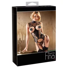   Abierta Fina - open set lingerie - kanten details - zwart - M