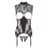 Abierta Fina - open set lingerie - kanten details - zwart - M