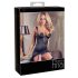 Abierta Fina - Glanzende ketting top & slipje (zwart) - 85B/L