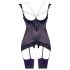 Abierta Fina - Glanzende ketting top & slipje (zwart) - 85B/L