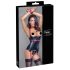 Cottelli Bondage - Glanzend borsttop met halsband (zwart) - XL