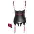 Cottelli Bondage - Lakleren beha top met halsband - Zwart - XL