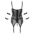 Cottelli Bondage - harnas top, armbanden en string (zwart) - L