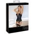 Abierta Fina - Zwarte push-up top met jarretels - L