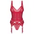 Obsessive Cupide Desir - dames lingerie set - doorzichtig kant - rood