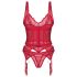 Obsessive Cupide Desir - Transparant kanten setje (rood)
