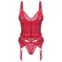 Obsessive Cupide Desir - dames lingerie set - doorzichtig kant - rood