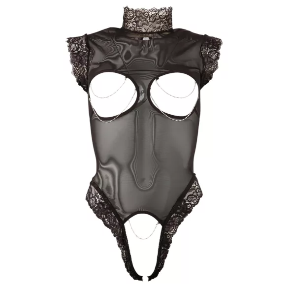 Abierta Fina - body - open stijl - zwart - XL