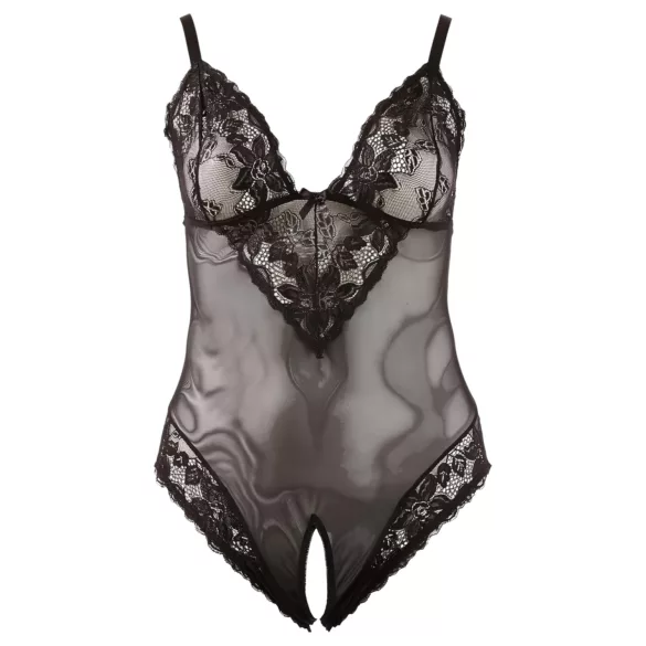 Cottelli Plus Size - body - kant - zwart - XXXL