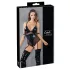 Cottelli Bondage - body met handboeien - glanzend zwart - XL