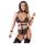 Cottelli Bondage - Zwart open body met kettingen en bandjes