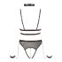 Cottelli Bondage - Zwart open body met kettingen en bandjes