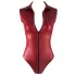 Cottelli Party - glanzende, mouwloze body met ritssluiting (rood)