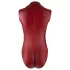 Cottelli Party - glanzende, mouwloze body met ritssluiting (rood)