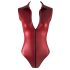 Cottelli Party - Mouwloze glanzende body met rits (rood) - L