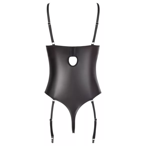 Abierta Fina - open body - kanten bandjes - zwart - 80B/M